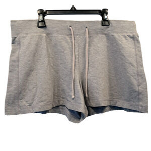 Cheetah Shorts, Size Large, Length 13”, Tie Waist 17”-20”, Heathered Gray